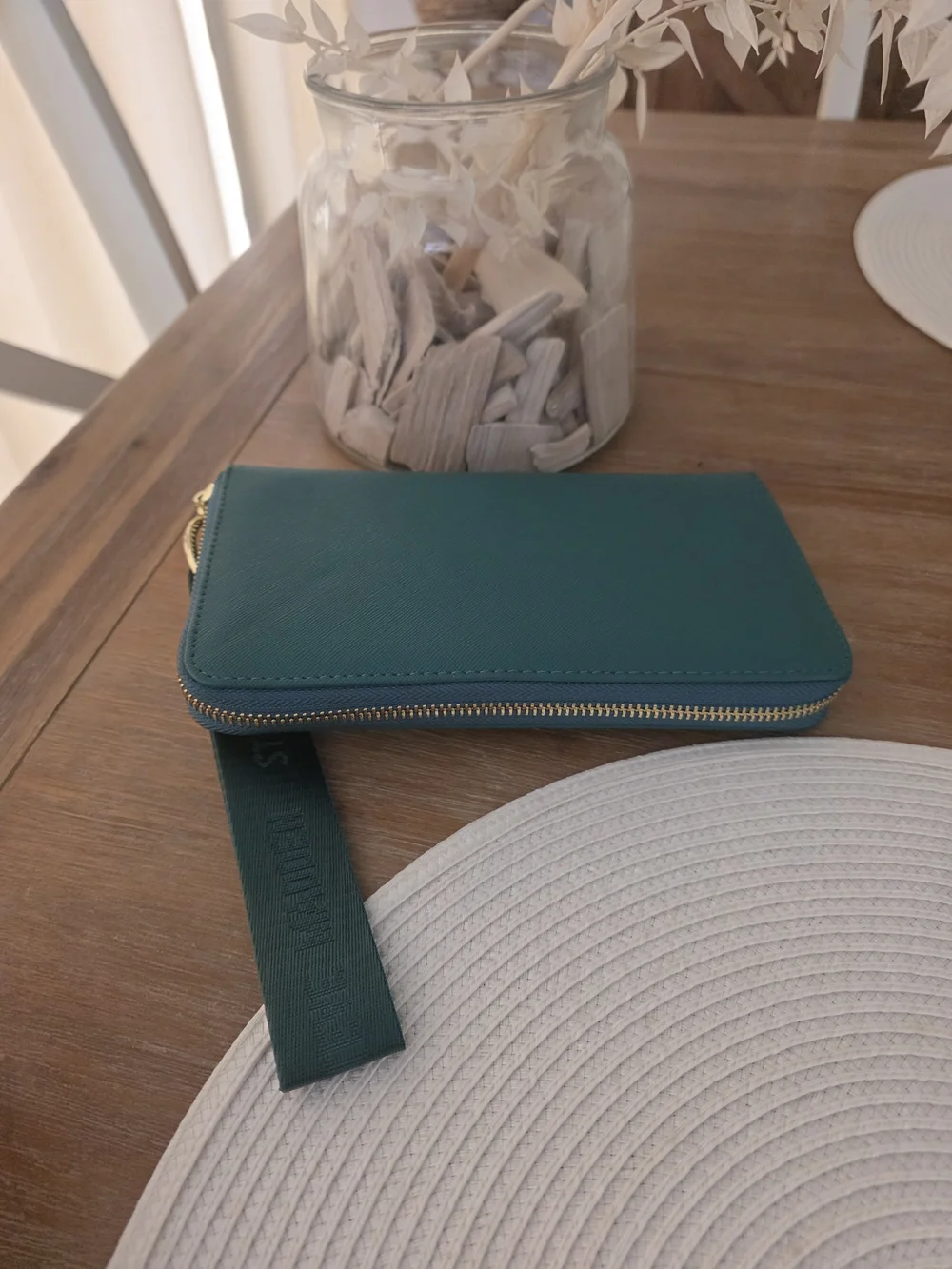 Steve Madden Teal Zip-Around Wristlet Wallet